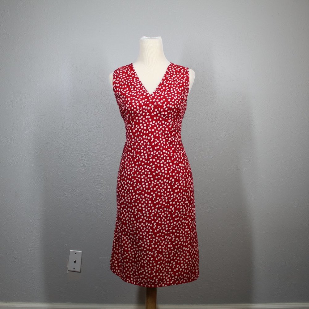 GEORGE - Vintage red polka dots midi dress - Size L (12